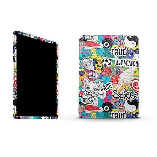 Image of MightySkins Carbon Fiber Skin Compatible with Apple iPad 10.9 inch 10th Gen (2022) Full Wrap Kit - Sticker Bomb | Protective, Durable Textured Carbon Fiber Finish | Easy to Apply | Made in The USA