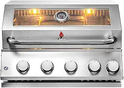 Churrasqueira a Gás de Embutir para Bancada Concept View Chaleur Brasil 4 Queimadores + Infrared