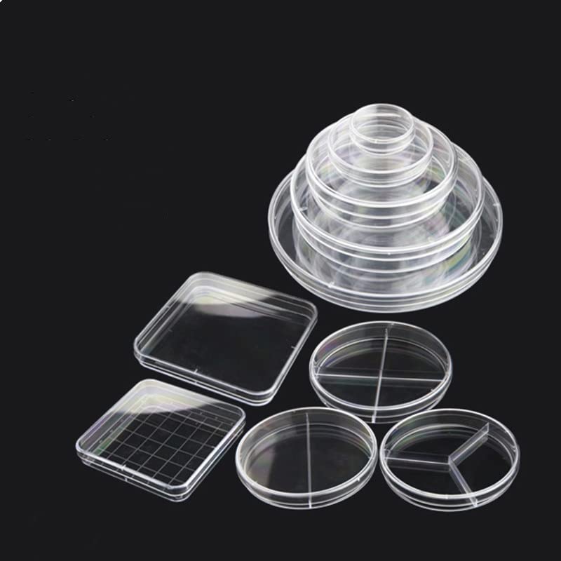 10 unids/Lote de Placas de Petri estériles de plástico, Plato de Cultivo de bacterias for Suministros Escolares científicos biológicos de Laboratorio (Size : 100x100mm Square)