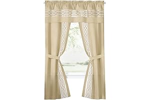 Achim Paige 5-Piece Window Curtain Set with Attached Valance
