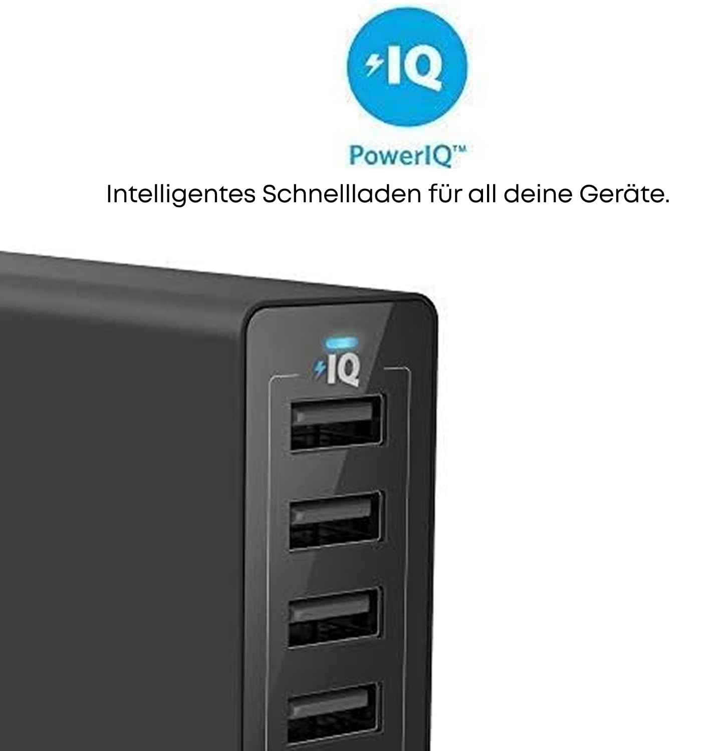 Anker 60W 6-Port USB Ladegerät, iPad Ladegerät für iPhone, iPad, Galaxy, Nexus, HTC, Nokia, Motorola und weitere (Schwarz)