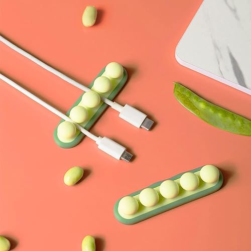 Miniatura 8 de Paquete de 6 clips para cable de guisante  Organizador de cables USB, soporte para cable de carga, gestión de cables para automóvil, oficina,