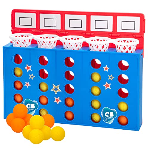 ColorBaby Juego de Mesa 4 en Raya, Juego de Baloncesto, Juegos de Mesa para niños, 26 Bolas, 1 tableros, 2 Jugadores, Juegos Estrategia, CB Games, +5 años