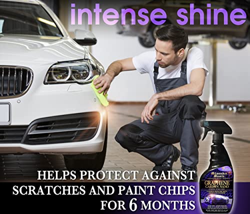 Milwaukee Muscle - 22Oz Graphene Ceramic Coating Detail Spray Wax - The Best Protection Against Scratches, Swirls, Paint Chips, No Buff, 6 Month Protection, Insane Shine, & Stronger Than Car Wax. #TOP3