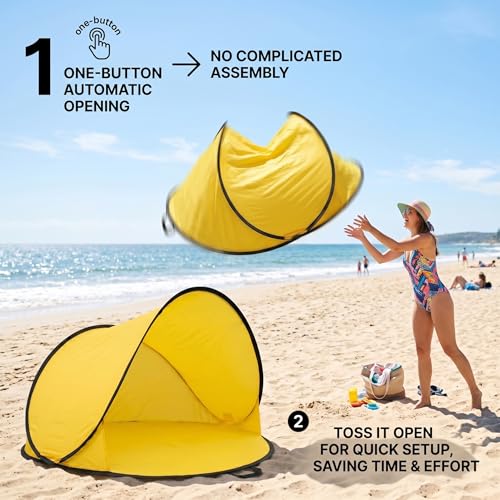 Tienda de campaña de playa portátil contra el viento y calor en espacios abiertos 6