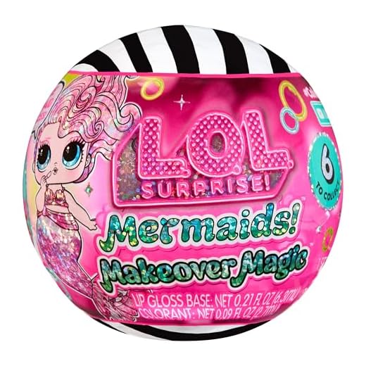 L.O.L. Surprise! Mermaids Makeover Magic Tots – Echter Lipgloss für Dich und Deine Puppe zum Selbermachen, Make-up Mischen und Herstellen, Lustiges Wasserspiel, 6 Puppen zum Sammeln – ab 4 Jahre