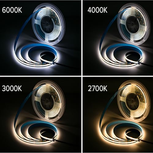 Tira LED COB 16.4FT 480LEDs/m 24V Blanco cálido 2700K FCOB miniatura 7