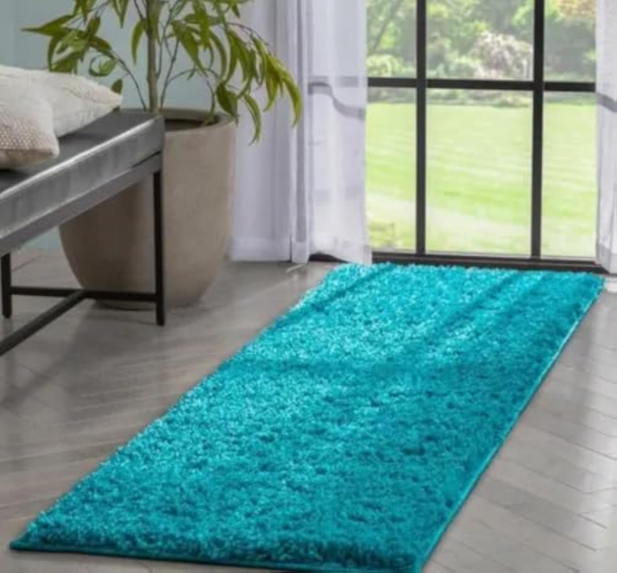 Microfibre Runner Rug Aqua 40x66 cm