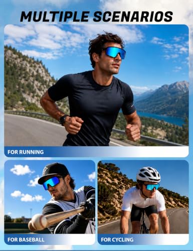 Image of BIRCEN Polarized Baseball Sunglasses for Sports: TR90 Lightweight Running Sunglasses Cycling Glasses for Outdoor Runners MTB