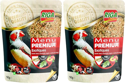 Riga - Menu Premium pour Oiseaux Exotiques - Mélange de Graines, Céréales et Protéines...