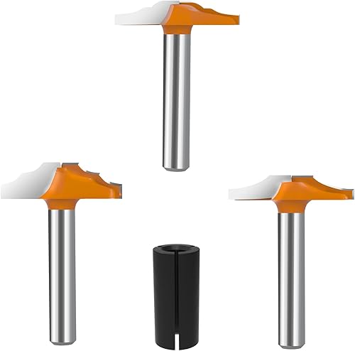 Panel de imitación Ogee Groove Riel de puerta y plantilla de Stile Ranura de puerta Router Bit Set 1.181 in Diámetro de corte 14 pulgada vástago
