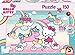 Schmidt Spiele 56408 Hello Kitty, Glitzerpuzzle, Kittys Einhorn, 150 Teile Kinderpuzzle, Bunt