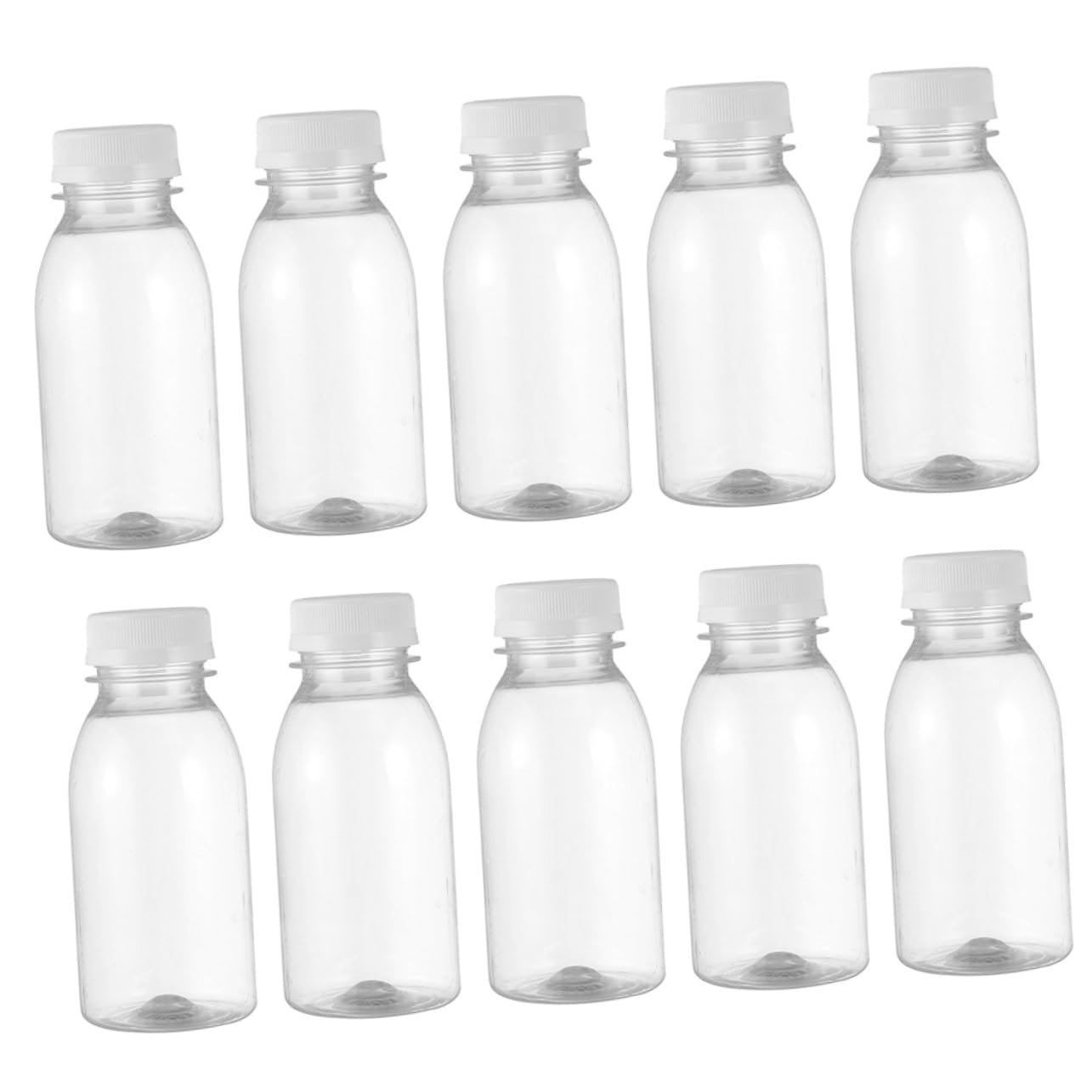 NULYLU Strong Sturdy Plastic Milk Jugs 350ml Small Bottles for Beverage Storage