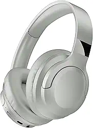 Fone de Ouvido Bluetooth 5.3 Para Jogos Studio Academia Entreterimento Prata Sem Fio C/Microfone TWS Compatibilidade Universal Redução de Ruido Homologado Anatel Original E&A (Prata)