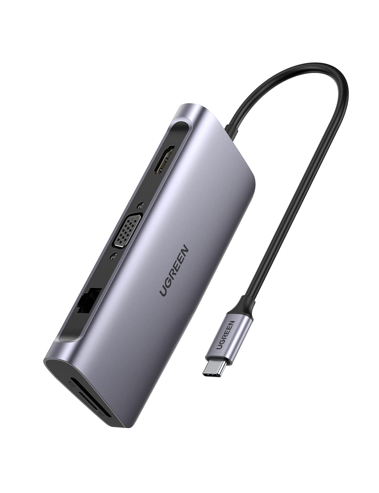 UGREEN Hub USB C HDMI VGA Adaptador USB C Ethernet Gigabit 1000Mbps 9 en 1 Dock Multi Puertos PD 100W 3 Salidas USB 3.0 5Gbps Compatible con MacBook Pro MacBook Air M1 iPad Pro 2021 XPS 13 15
