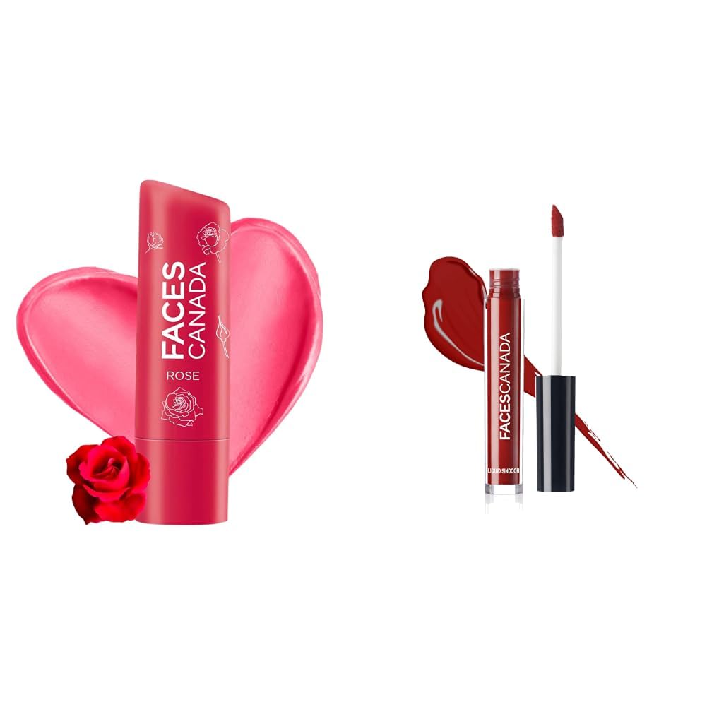 FACESCANADA Color Lip Balm - Rose Petal 03, 4.5g & Liquid Sindoor - Maroon, 2.5 ml-image-19