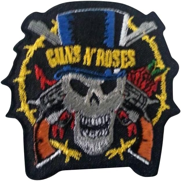 Gun Rose Combat Badge Military Morale Patch Novelty Embroidered Badge Sticker Iron On or Sew