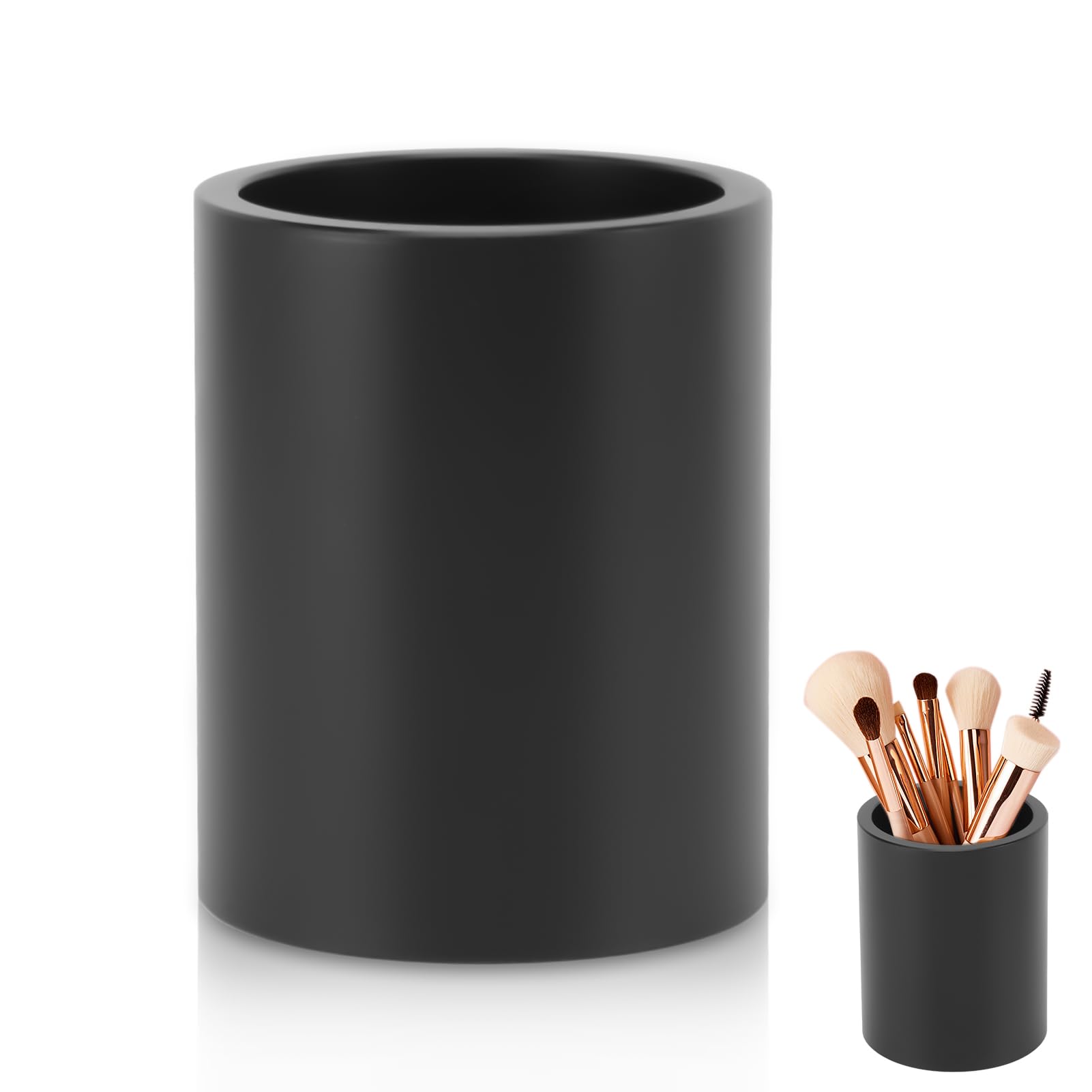 Coffee Spoon Holder Cup, Coffee Stir Stick Holder Coffee Utensils Holder Coffee Brush Holder Teaspoon Holder Cup for Cafe Home Kitchen(Black)