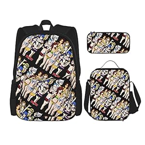 Fairy Tail Anime Rugzak 3 Stuk Set, Rugzak + Potlood Case + Lunch Bag Combinatie Geschikt voor mannen, vrouwen en…
