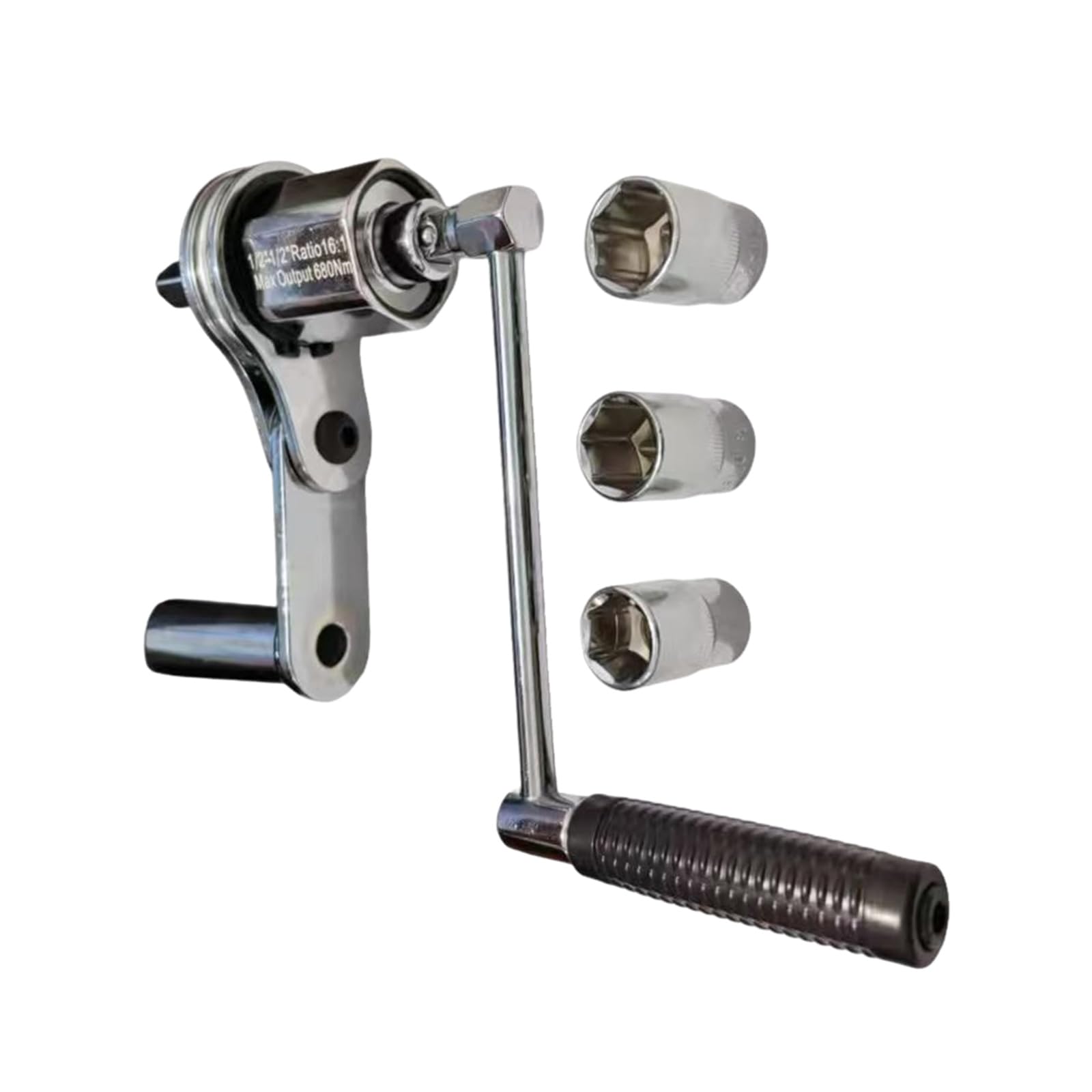Llave dinamométrica multiplicadora de 680 Nm con destornillador