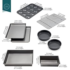 Chicago Metallic Professional Non-Stick 8-Piece Bakeware Set, Silver Chicago Metallic Professional Non Stick 8 Piece Bakeware Set Silver