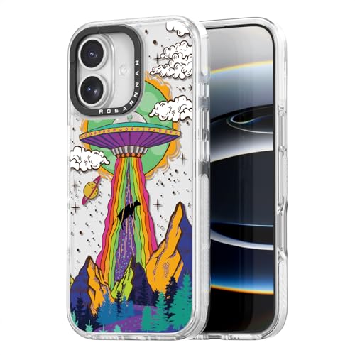Coque iPhone Rosarnnah antichoc transparente motif OVNI 6,1 pouces