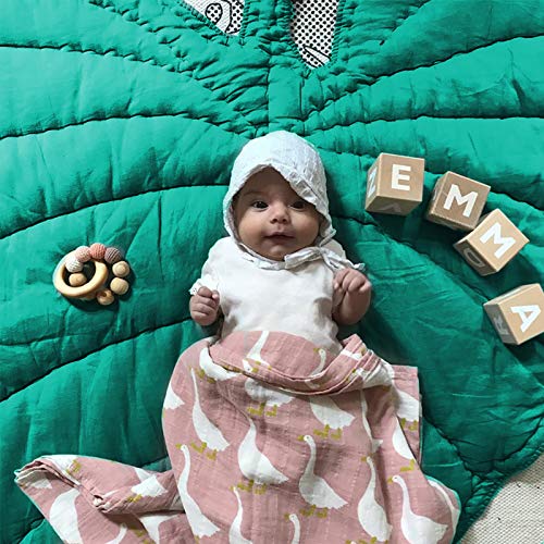 Speelkleed Voor Baby Kinderen Bladvorm Baby Speelkleed Katoen Zacht Baby Slaapmatten Vloerkleed Baby Gym Activiteit Kamer Decor Kruipend Deken Pad (Groen) - Afbeelding 6
