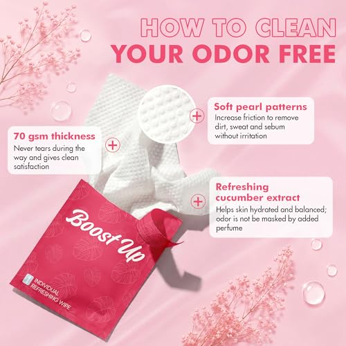 Image of Muun Deodorant Body Wipes for Odor, 20 Count 18x20 cm Aluminum-Free Individual Wrapped Travel-Friendly Hygiene Personal Cleansing Wet Wipes for Intimate, Butt, Body