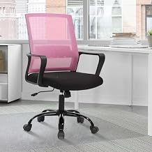 MKDLUFEI Office Chair Ergonomic,Mesh Back Computer Desk Chair with Adjustable Arms and Back Support, Lumbar Support,Executive Rolling Swivel Task Chair for Women Men,Pink