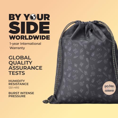 Image of Harry Potter x American Tourister Hogwarts Club Drawstring Bag | 10L Spacious String Sack | Inside Sleeve Pocket | Everyday Bag for Girls and Boys | Jet Black | 1 Year Global Warranty