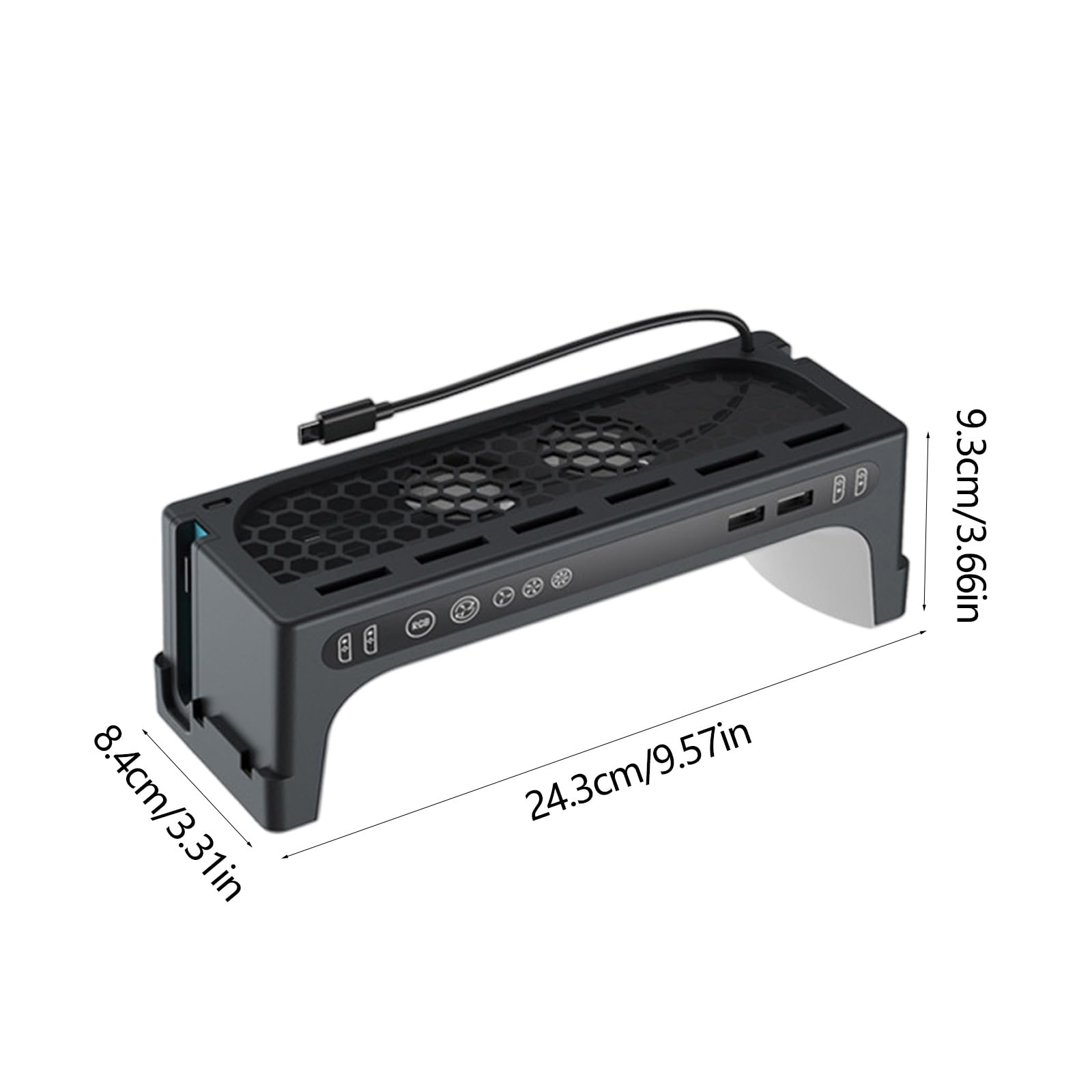 Supporto ricarica per controller gioco desktop con illuminazione colorata e potente ventola raffreddamento migliore esperienza gioco Supporto ricarica rapida