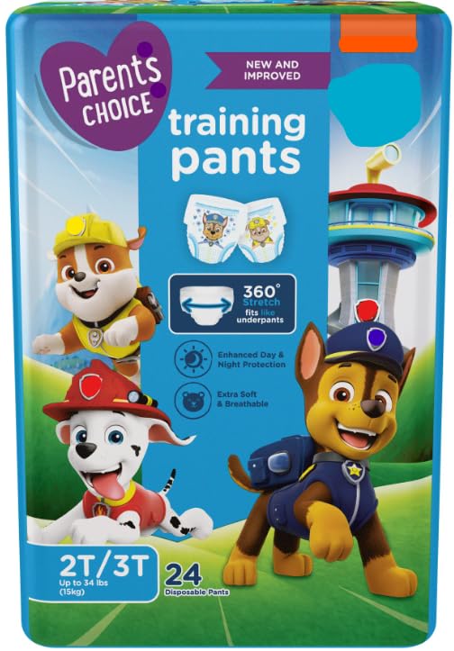 Parents Choice Potty Training Pants for Boys, 2T/3T, 24 Count