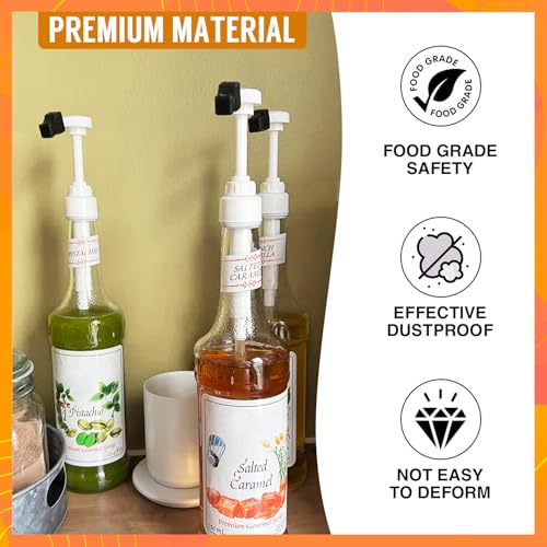 10 Pcs Coffee Syrup Pump Tip Covers - Black Rubber Caps for Pump Keep Sugar Condiments Olive Clean Preserved, Fit Pour Dispenser, Oil Liquor Bottle, Long Nozzle Lotion Pumps3