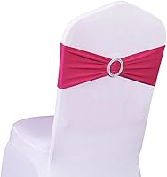 Vista 11 de Paquete de 100 bandas para sillas de elastano con hebillas para bodas, fiestas, cumpleaños, despedidas de soltera, compromiso, aniversario