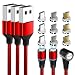 Produktbild DFK 12 Gen Magnetisches Ladekabel [3 Pack 2M] 7-Pin Magnet Ladekabel Nylon Datenkabel Handy Kabel für Allen Typ C/Blitz/Micro USB Phone Geräten Rot