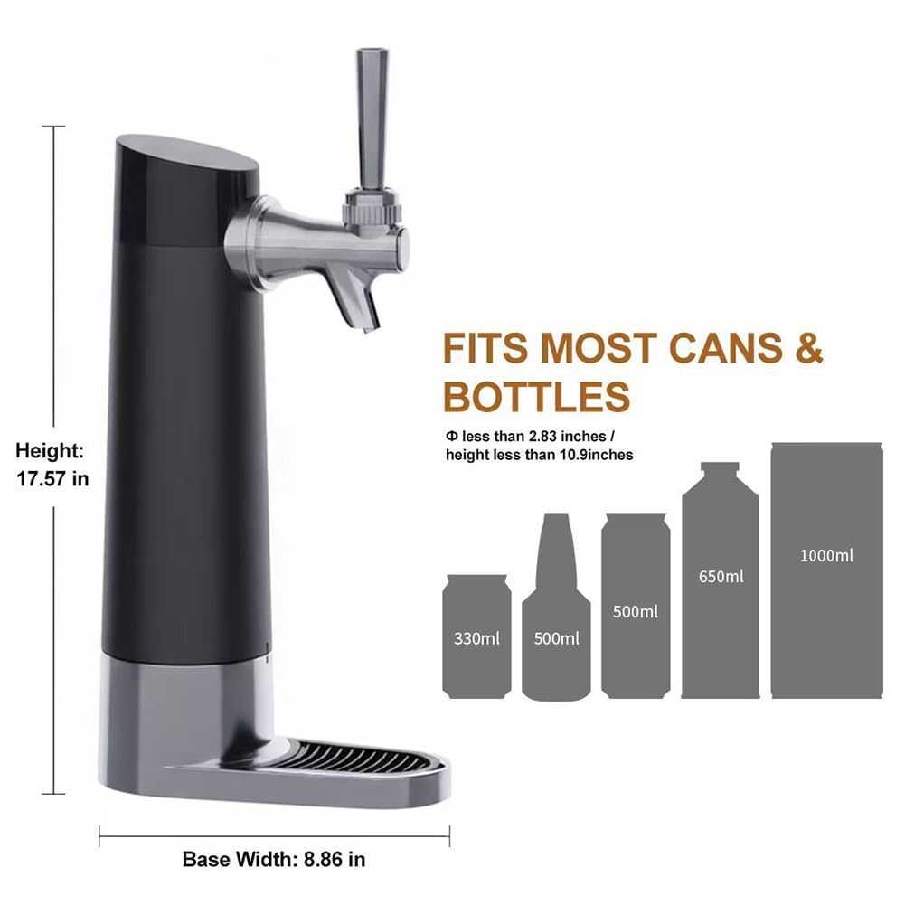 Dispensador de Cerveza de Barril, Mini Dispensador Doméstico de Cerveza para Latas y, Grifo de Cerveza Portátil con Espuma Ultrafina