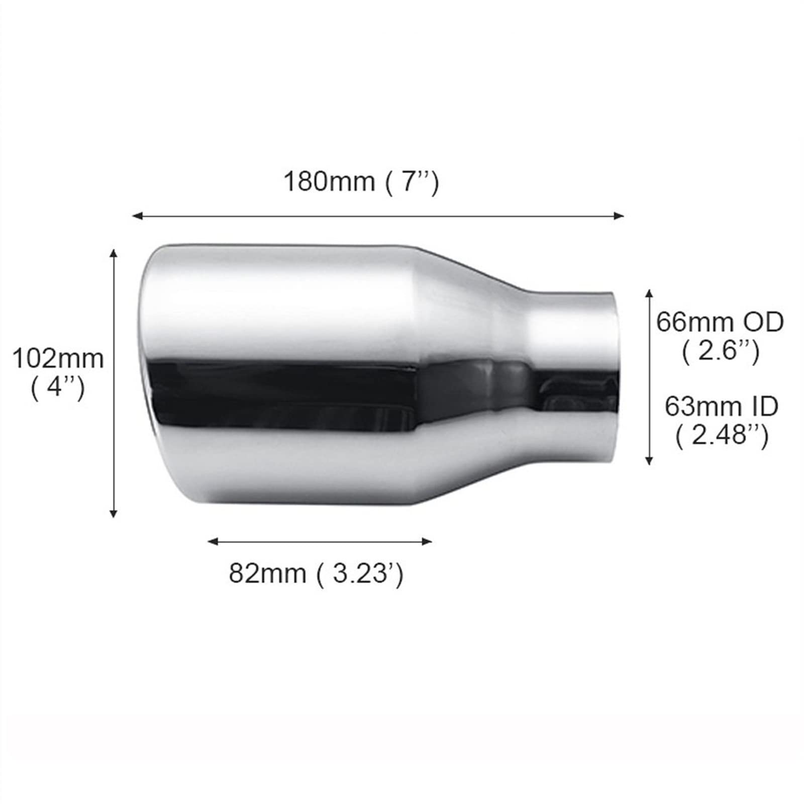 Tubi di scappamento Silenziatore smussato in acciaio inox tubo di scarico per auto tubo di coda decorativo Scarico Terminale