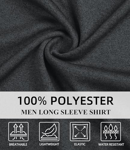 6 Pack Men Dry Fit Workout Long Sleeve Athletic Gym UPF 50+ SPF UV Sun Protection Quick Dry Lightweight Shirts 6