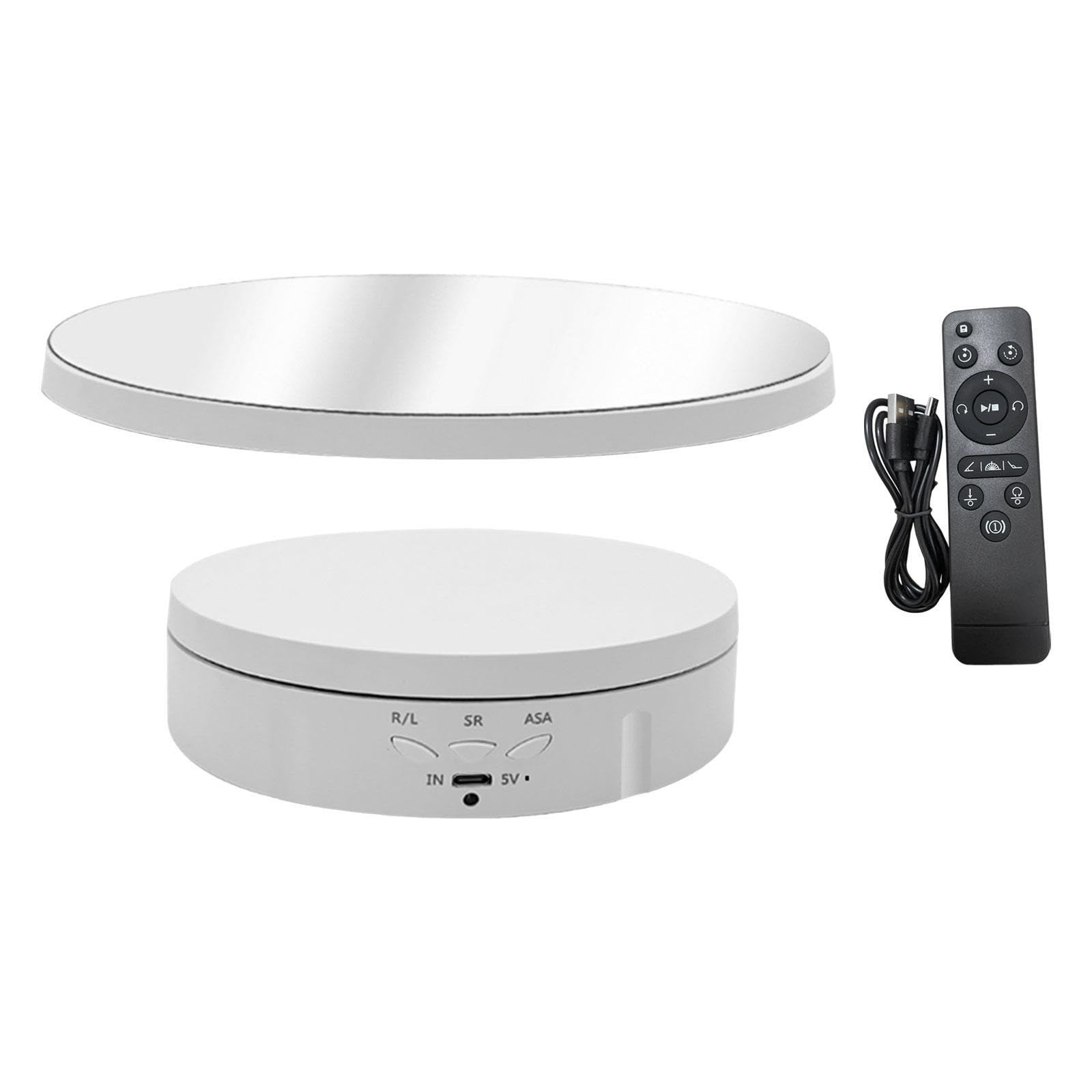 Zambuph Showcasing Jewelry Through 360 Degree Turntable Display Stand With Remote Control Offers Adjustability And Quiet Rotation 360 Degree Mirror Covered