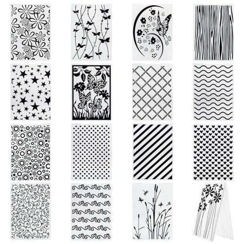 Hedume 16 Pieces Embossing Folders, 5.9" x 4.1" Embossing Machine