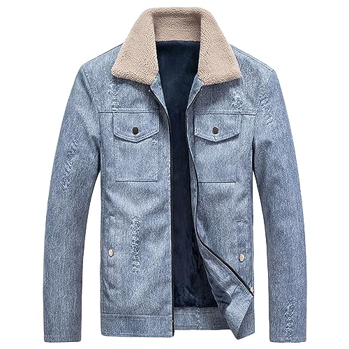Chaqueta masculina de cuero tipo camionero con cierre miniatura 1