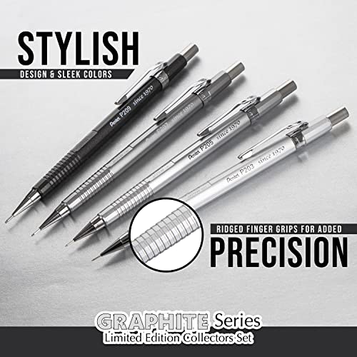 Pentel Sharp Limited Edition, Graphite Gray Box Set (0.3, 0.5, 0.7, 0.9Mm) (P200Grbxset) #TOP4