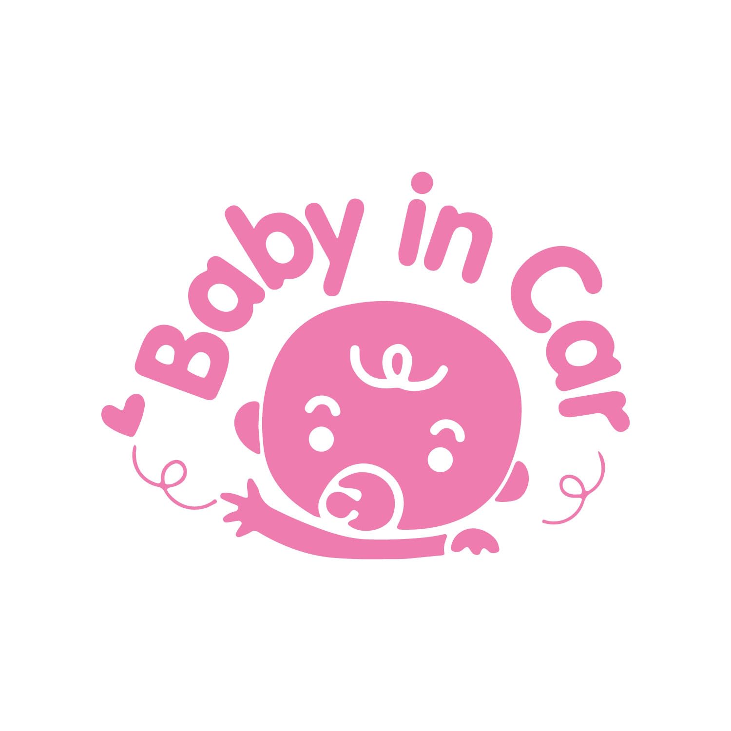 P004 Baby in Car Sticker 14 cm x 10 cm Vinyl Baby on Board (Pink) - Image 3