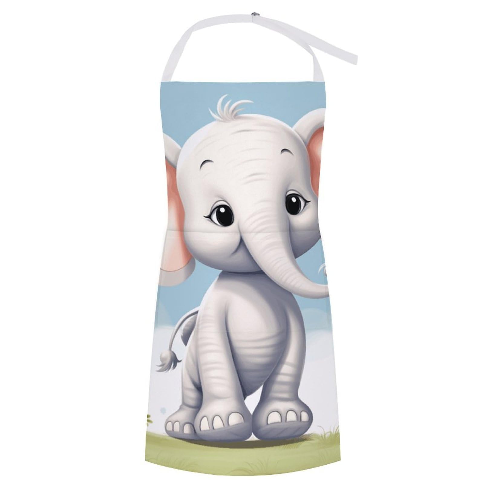 Vtctoasy Unisex Cute Elephant Adjustable Apron With 2 Pocket Apron For Women Men Sunflower Black Background Bib Chef Aprons For Cooking, 70X80cm