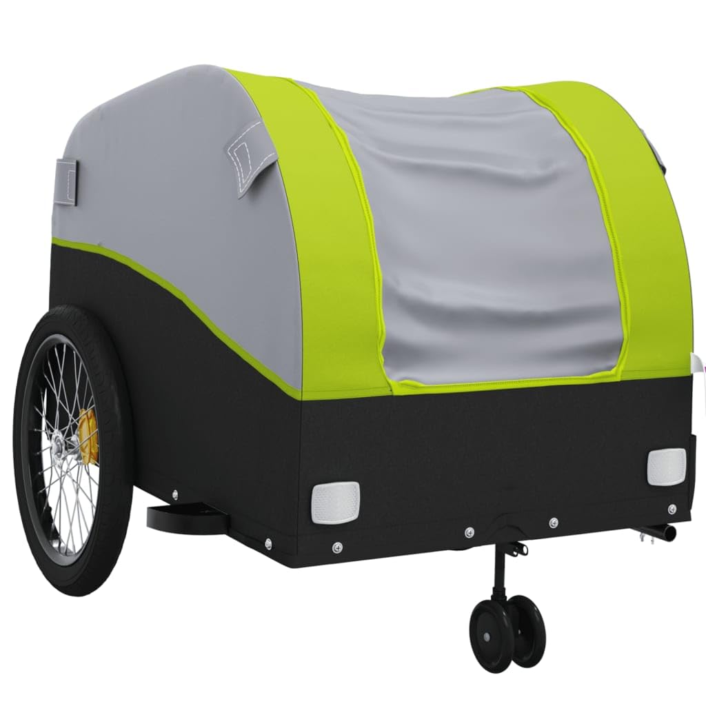 Mangloder Fahrradanhänger Schwarz Blau Eisen robuster Lastenanhänger mit Deichsel, Sicherheitsflagge, faltbar, ideal für Transport, Camping, Ausflug, Familie, Gepäck, Hunde, Kinder, Einkauf