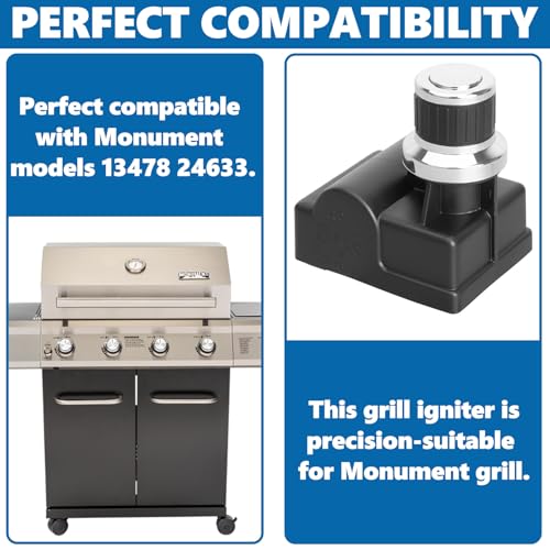 Image of SafBbcue 13478 24633 Grill Igniter Replacement for Monument Grills - Replacement Pulse Igniter with Ignition Button, Corrosion Resistant Easy Install
