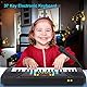 Wakects Elektronische Tastatur mit 37 Tasten, elektronisches Multifunktions-Klavierbrett mit Mikrofon, Klavier für Kinder, Klaviertastatur für Anfänger Jungen Mädchen, Schwarz