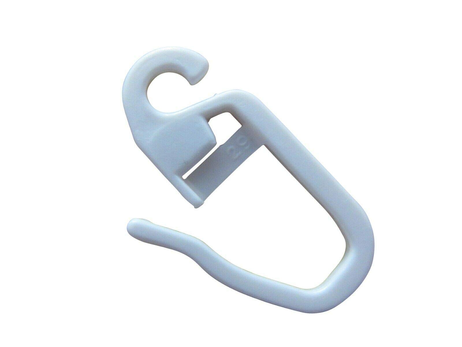 rewagi Folding hanging hooks, curtain hooks, clip over hooks, curtain accessories, eyelet 4 mm, white, 25, 50, 100, 200, 500