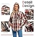 WINDFIT Women's Full Zip Fleece Flannel Jacket Plaid Sherpa Lined Jacket for Women Light Red XSmall