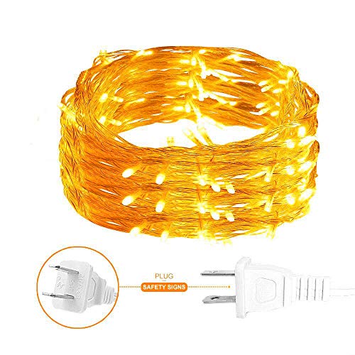 Shinemu String Lights,Indoor/Outdoor Decoration Lights,Fairy Garden Lights For Bedroom Lights,Photo Wall Lights,Patio Lights,Gate Lights,Xmas Lights,Commercial Lights(Warm White 100 Led 32.8 Feet) #TOP7